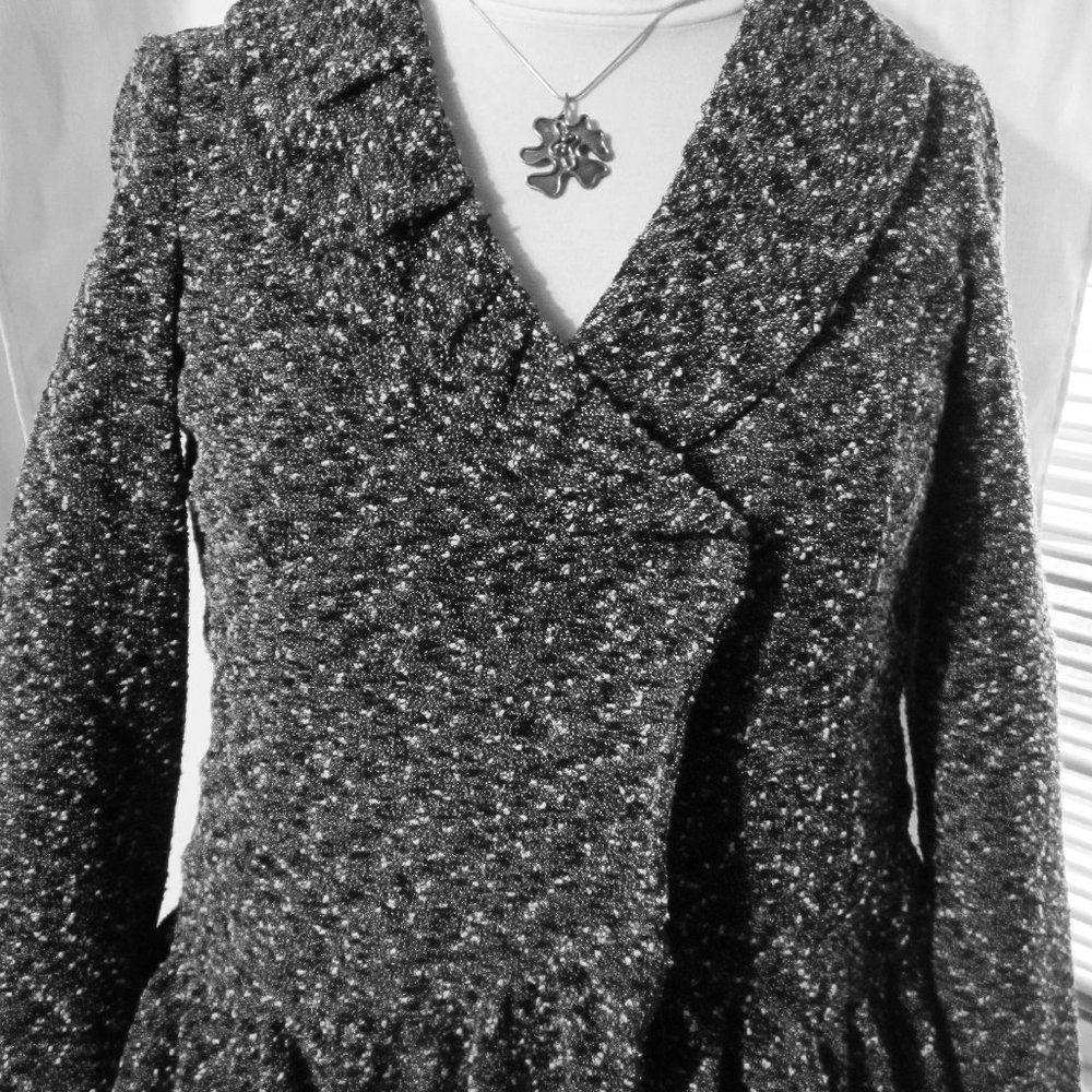 Gorgeous Cynthia Rowley Peplum Black & White Flared Jacket Size M